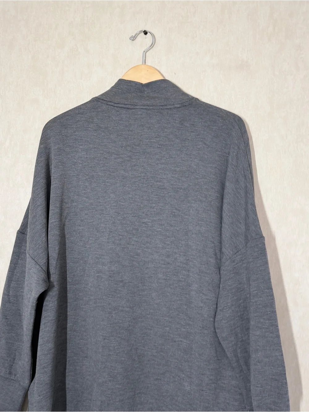 Varley Women’s Bay Sweat Pullover Lightweight Doubleface Mock Neck in Gray L